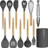 Provecta 12 Piece Grey and Black Silicone Kitchen Utensil Set