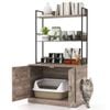 Costway Cat Litter Box Enclosure Hidden Pet Washroom Condo Cabinet Grey