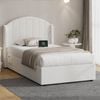 Oikiture Bed Frame King Single Size With Gas Lift Storage Usb Charging Boucle