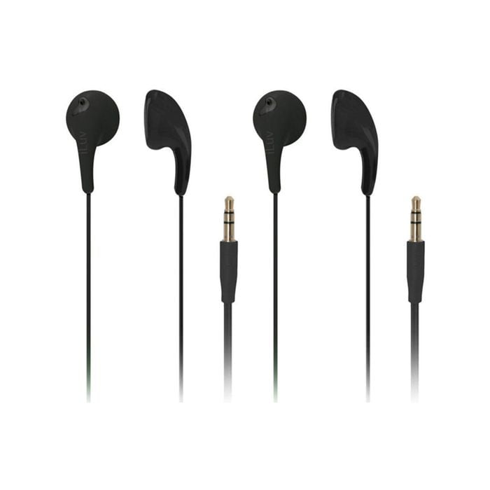 iLuv Black Bubble Gum 2 Childrens Music Earphones 2 Pack