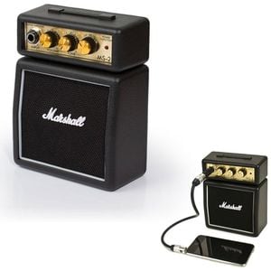 Marshall MS-2 Black Portable Micro Amplifier Amp Speaker for Guitar Instrument