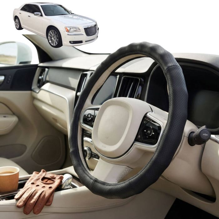 Australian Goose Steering Wheel Cover for Chrysler 300C 2011 - Current (LD) Circle Black