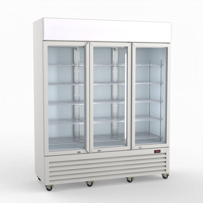 Thermaster 1200l Three Glass Door Colourbond Upright Drink Fridge  - Commercial Drink Fridges (lg-1203p)