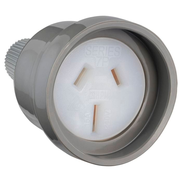 HPM 15A Grey Extension Cord Socket