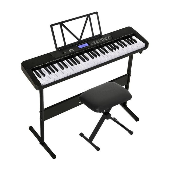 Alpha 61 Keys Electronic Piano Keyboard Digital w/ Stand Stool
