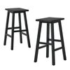 Oikiture 2x Bar Stool Counter Dining Chair Wooden Black