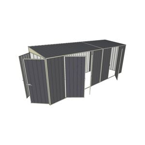Build-a-Shed 1.5 x 5.2 x 2m Double and Single Hinged Side Door Skillion Shed - Grey