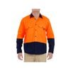 Tradie Mens Long Sleeve Shirt Hi Vis Orange Small