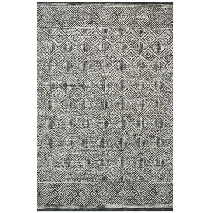 Handmade Roza Wool Rug-6285-Charcoal-160x230cm