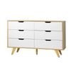 Oikiture 6 Chest of Drawers Lowboy Dresser Storage Cabinet Bedroom Wooden White