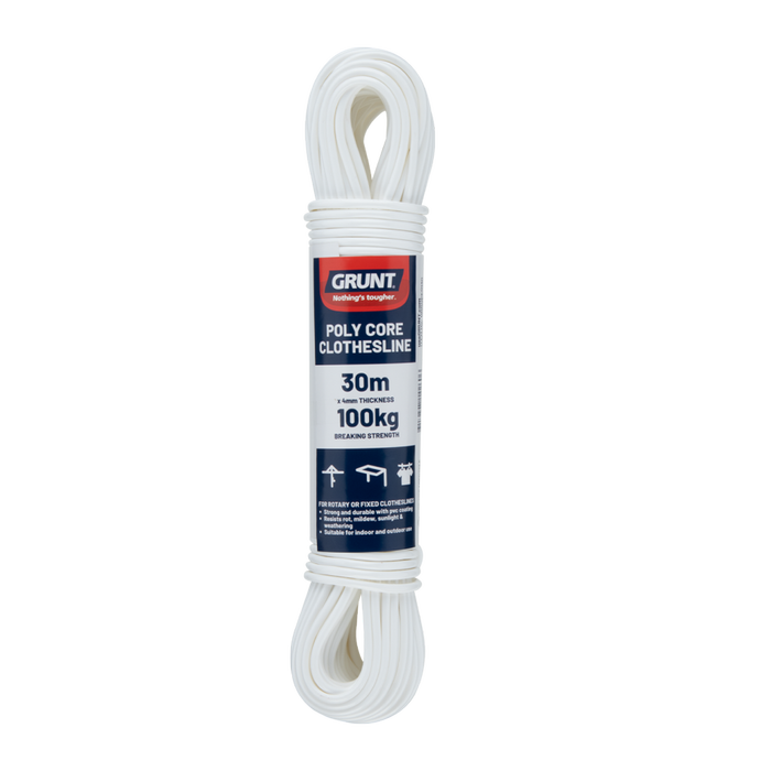 Grunt White Poly Core Clothesline Wire