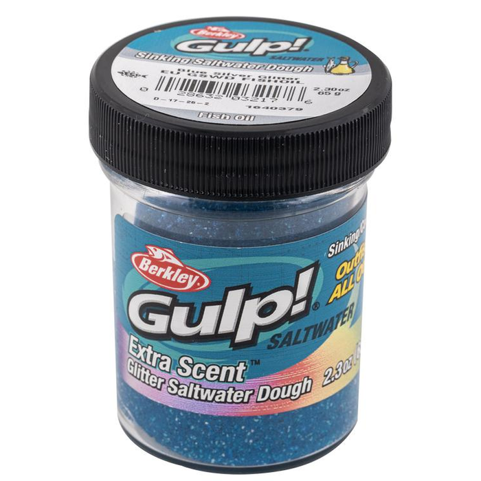Berkley Gulp Saltwater Paste Dough Fishing Bait Fish Oil Blue Silver Glitter