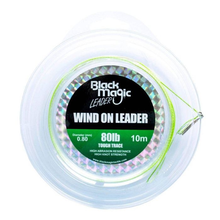 Black Magic Wind On Tough Trace Monofilament Fishing Leader 80lb