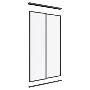 Lugna 2100 x 1200mm Black Optiglass Panels Wardrobe Double Sliding Doors