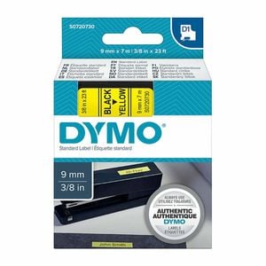 Dymo D1 Label Cassette 9mm X 7m - Black On Yellow
