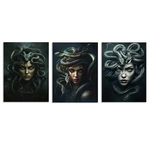 3pcs Snake girl Design Print 100% Australian Made 3 x 40x60cm (Metal Print)