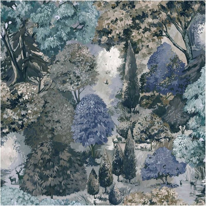 Botanical Forest Blue, Wallpaper 10.05m x 53cm Wallpaper Boutique