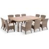 Sahara 10 Seat Outdoor Teak Top Dining Table And Kai Wicker Chairs Setting