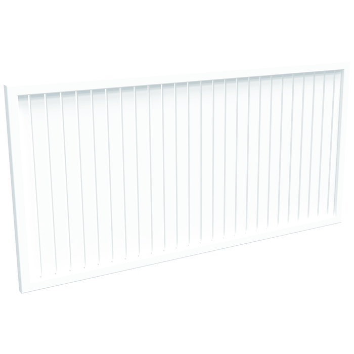 ProtectorAl 1001 - 2000 x 300 - 1000mm Pearl White Vertical 9mm Gap Aluminium Welded Slat Panel