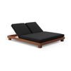 Bay Gallery Santorini Double Sun Lounge Cedar Look & Denim Grey Cushions
