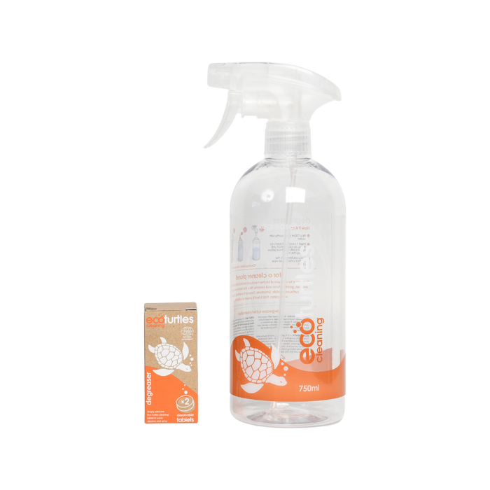 Eco-Cleaning Turtles Degreaser Bottle & 2 Tablets