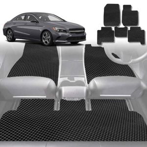 6D Diamond Car Floor Mats for Mercedes-Benz CLA-Class (C117)2013-2019-Full Set-Black-Outback GT