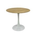 FORET Modern Round Dining Table Tulip Coffee table 80cm Wooden Top Metal Legs WH