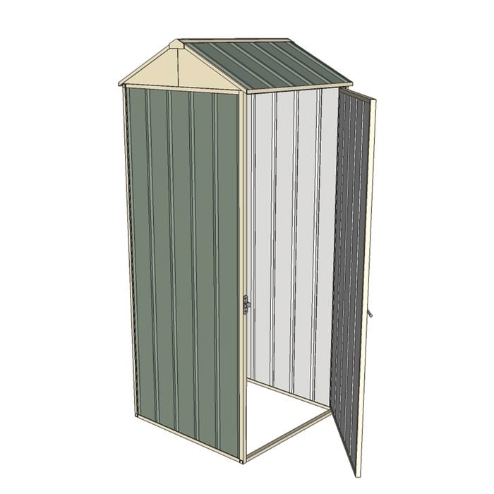 Build-a-Shed 0.8 x 0.8 x 2.1m Gable Single Hinged Side Door Shed - Green