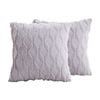 Catzon 2 Pcs Faux Wool Throw Pillow Covers Farmhouse Couch Pillowcases 45X45cm-Light Grey