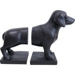 LVD Bookends Pair Resin Daschound Dog Home/Office Decor 32cm Black