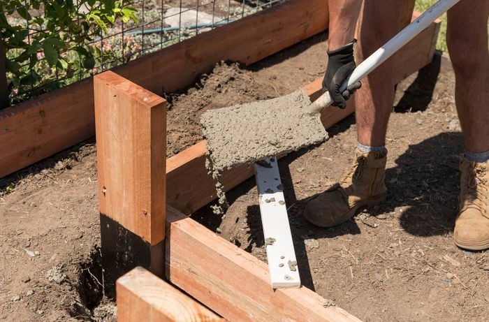 Set the uprights in concrete 