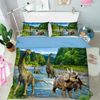 3D Dinosaur Forest River Quilt Cover Set Bedding Set Pillowcases 82