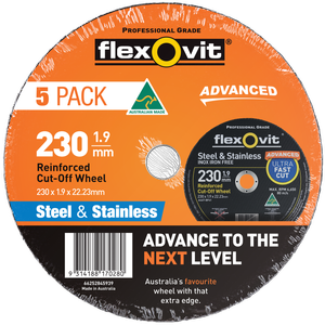 Flexovit 230mm Black Cutting Wheel - 5 Pack