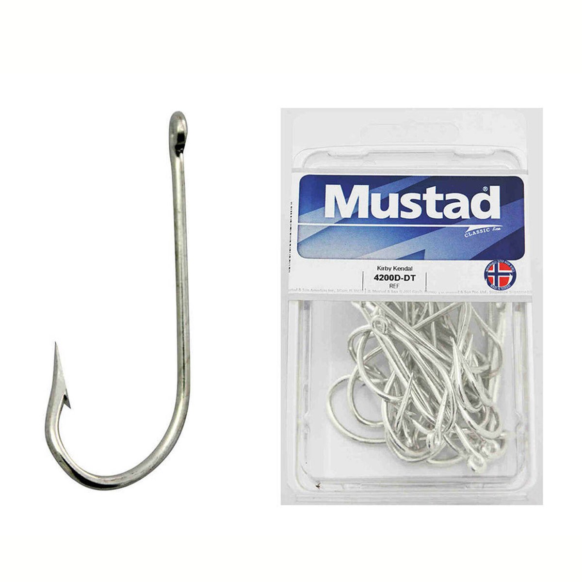 Mustad 3138 Kirby Hook, Ringed - Duratin Finish, Size 6/0, Fishing Hook