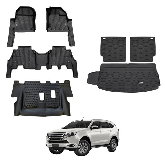 AUSGO 7D Injection Floor Mats & Boot Liner Set for ISUZU MUX MU-X 2021-Onwards Car Floor Liners Cargo Mat