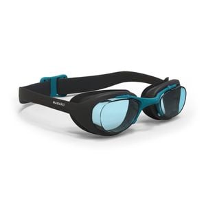 Decathlon | XBASE 100 ADULT SWIMMING GOGGLES CLEAR LENSES - BLACK - EU L | Black | 8669830