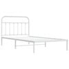 vidaXL Bed Frame Metal Bed Base with Headboard White Bed Base King Single Size