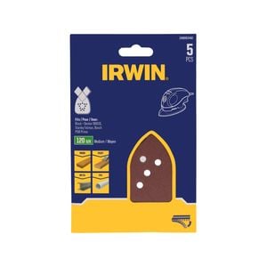 IRWIN 100 x 135mm 120 Grit Mouse Sanding Sheets - 5 Pack