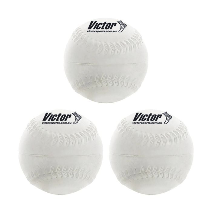 3PK Victor Sports Baseball Rubber Kapok Practice Training Ball 9 In