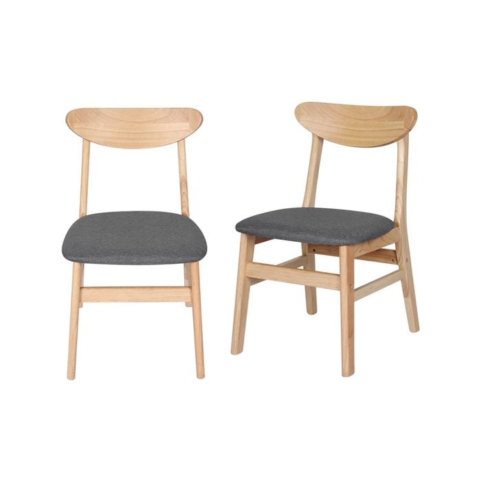 Levede 2x Dining Chair Kitchen Table Chair Natural Wood Linen Fabric Cafe Lounge