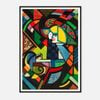 Galrie Vibrant Abstract Geometric Art Print by Eytan Saban – Colorful Wall Decor, Black Frame, 50 x 70cm (20 x 28inch)