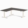 Desky L-Shape Melamine Sit Stand Desk Wheat Frame 200x180cm Left Return