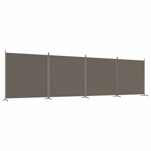 vidaXL 4-Panel Room Divider Anthracite Fabric Privacy Screen Separator Folding