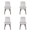 Pack of 4 | Cozy Upholstered Dining Chair | Walnut Legs - Light Grey Fabric