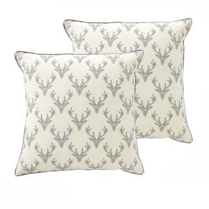 Bianca Pair of Caribou Cream European Pillowcases