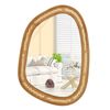 Costway Irregular Rattan Mirror Wall-mounted Decorative Mirror Gold