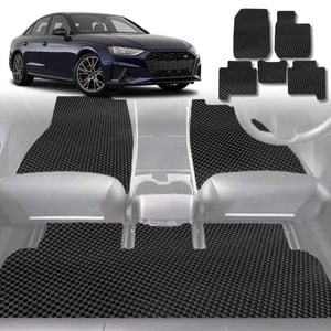 6D Diamond Car Floor Mats for Audi A4 S4 RS4 2016-Current-Full Set-Black-Outback GT