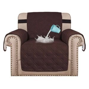 Smarcute 1 Seater Waterproof Armchair Covers Sofa Protector Brown