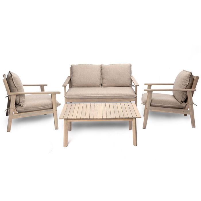 Marquee Oasis 4 Piece Timber Outdoor Lounge Setting