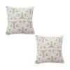 SOGA 2X 50cm Throw Pillows – Beige Interlocking Geometric Pattern